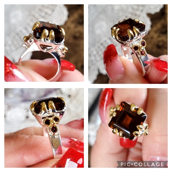 Jewelry - Genuine 16ct Smokey Topaz Ring Size 8